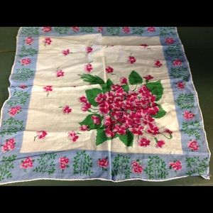 Vintage flower hankie handkerchief